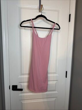 HALARA Dusty Pink Slip Dress with Thin Straps